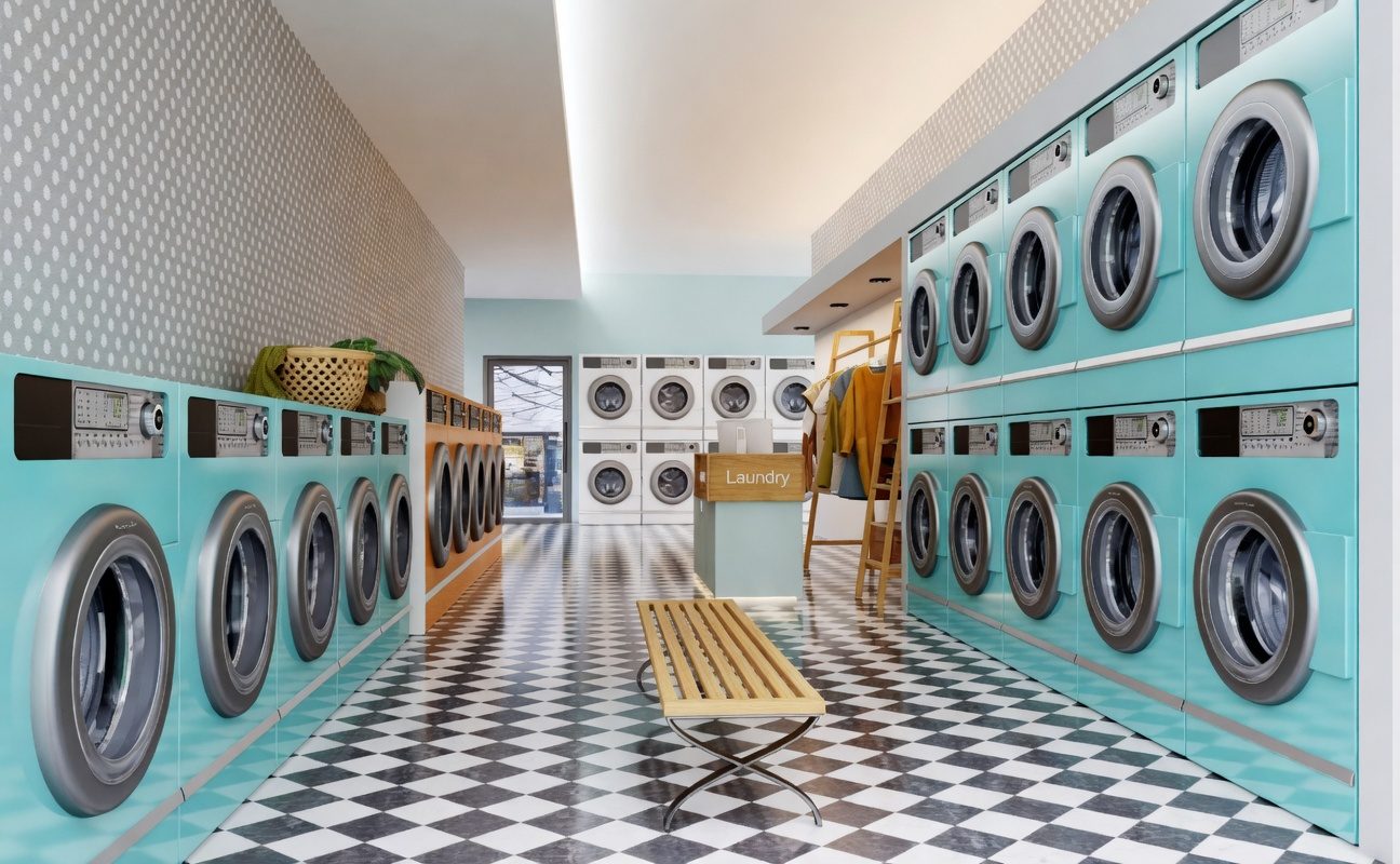 A launderette in the daytime